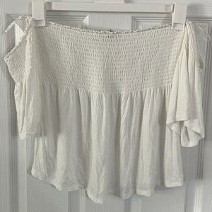Crop top stretch off shoulder white size medium